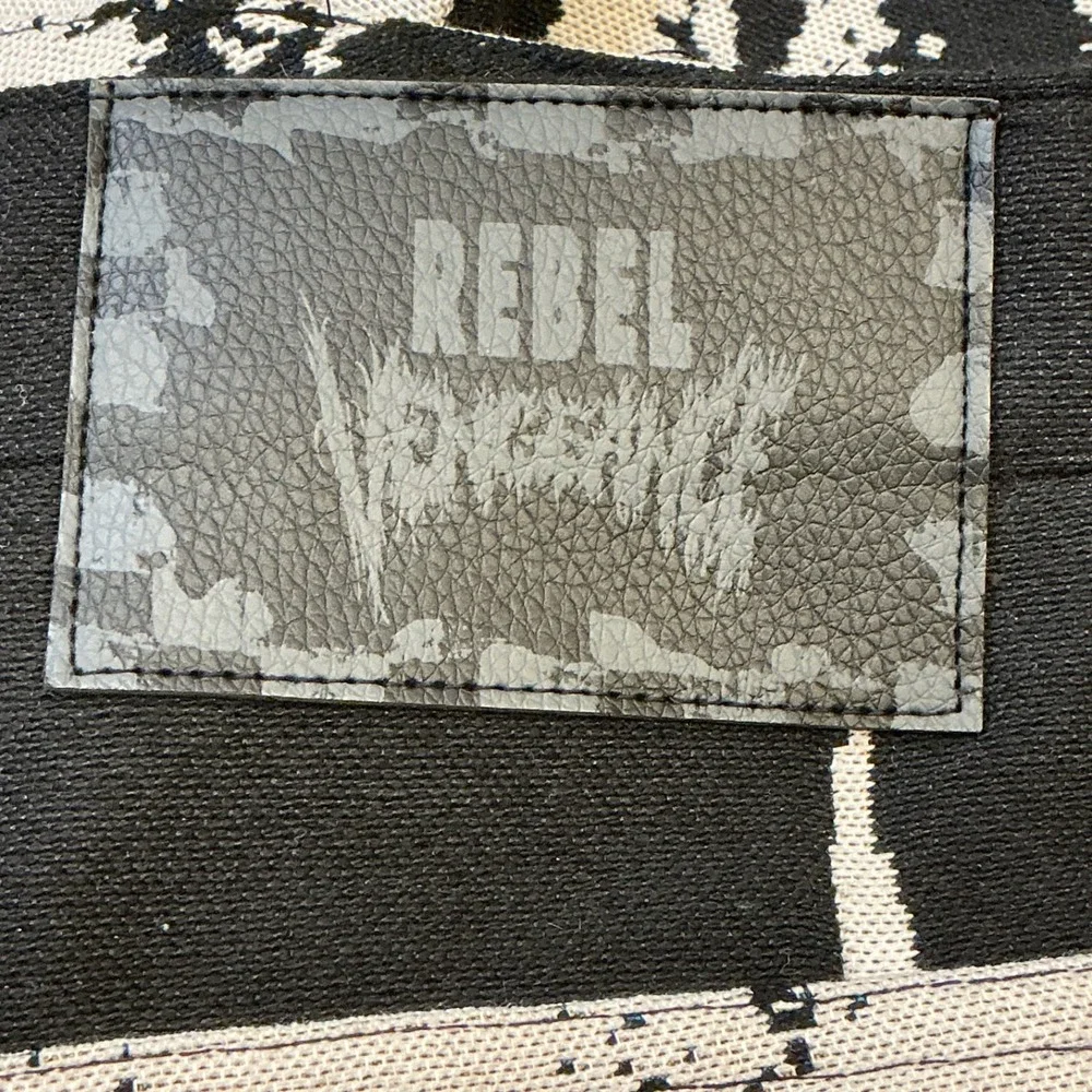 Rebel Vengeance‎ Skeleton Pants Mens 30x32 Graphic Cargo Goth Y2K Streetwear NEW